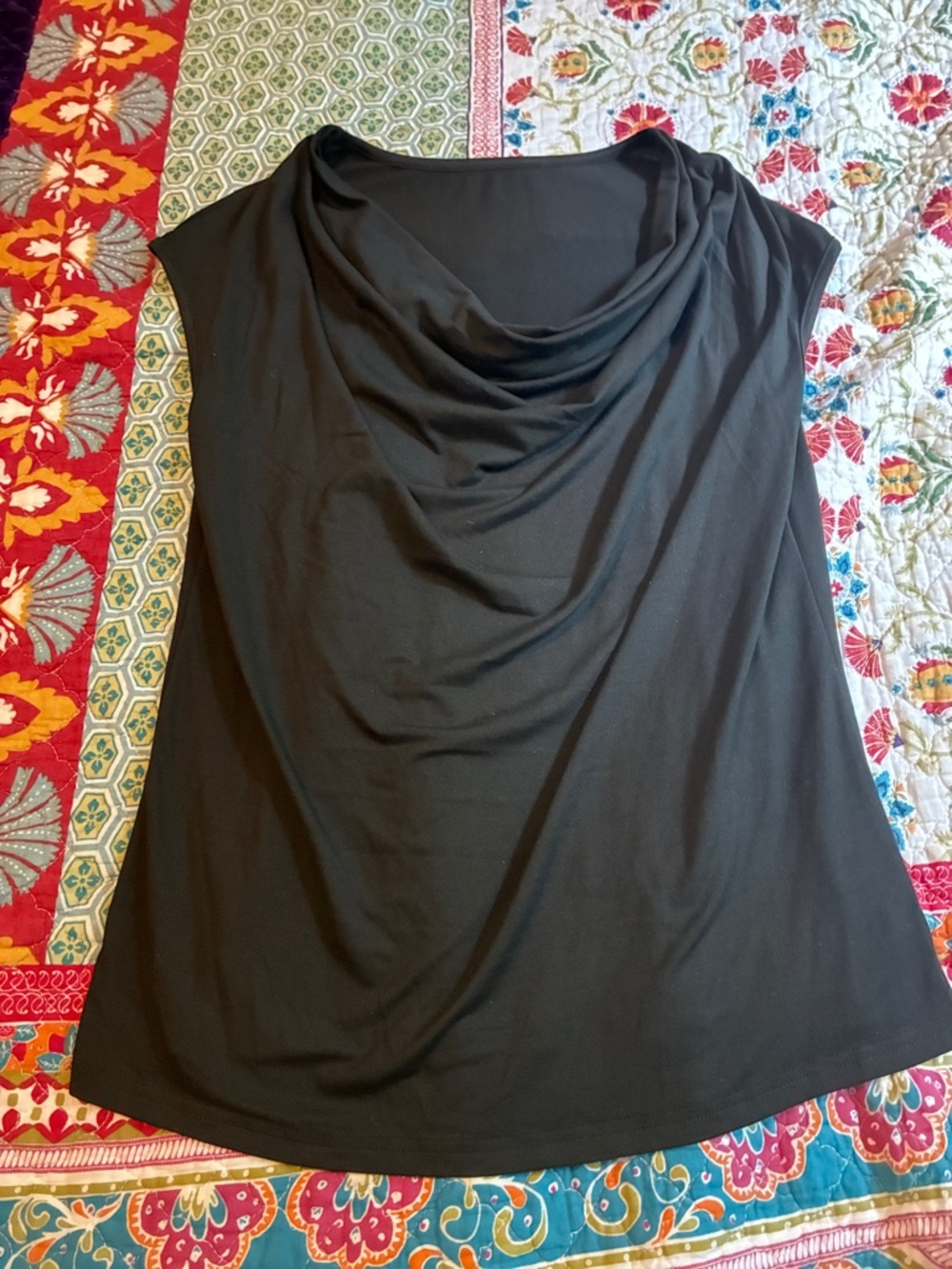 Draped Cowl Neck Sleeveless Top